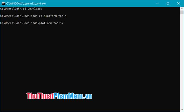 Nhập lệnh platform-tools
