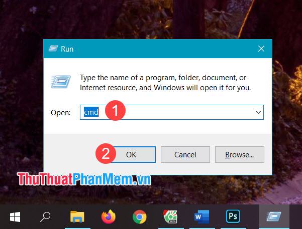 Nhập cmd