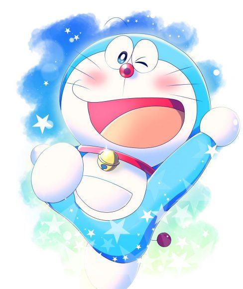 Doraemon cười nháy mắt hình ảnh hài hước
