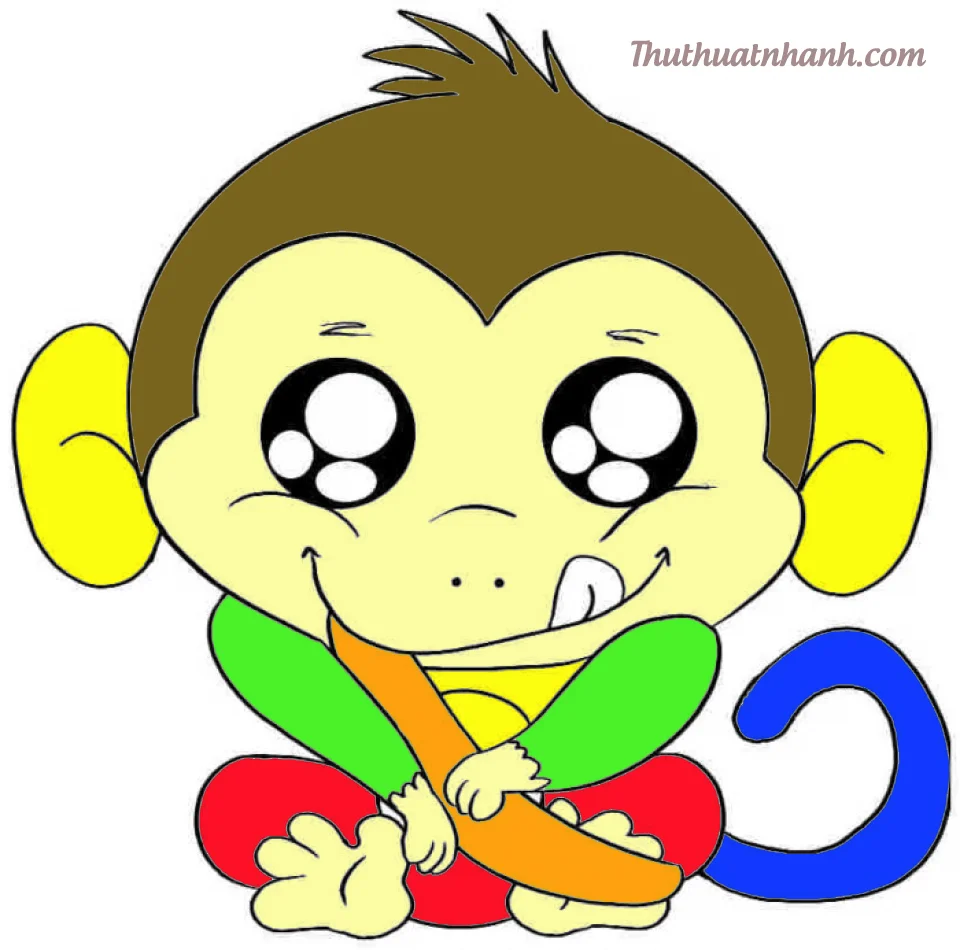 Tranh tô màu con khỉ đẹp và tinh nghịch cho bé từ 3-9 tuổi - Trung ...