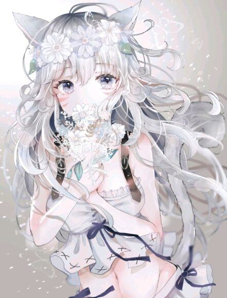 Hình ảnh anime girl tóc trắng đẹp nhất