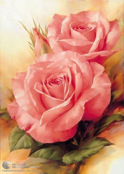 Tranh hoa hồng tinh tế và đẹp