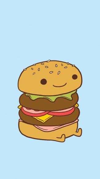 Hình ảnh món ăn dễ thương với hamburger