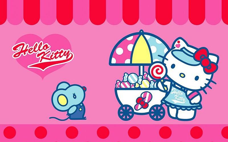 Mèo Hello Kitty bán kẹo