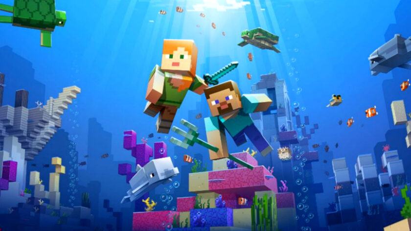 Khám phá đại dương Đồ họa 3D Minecraft