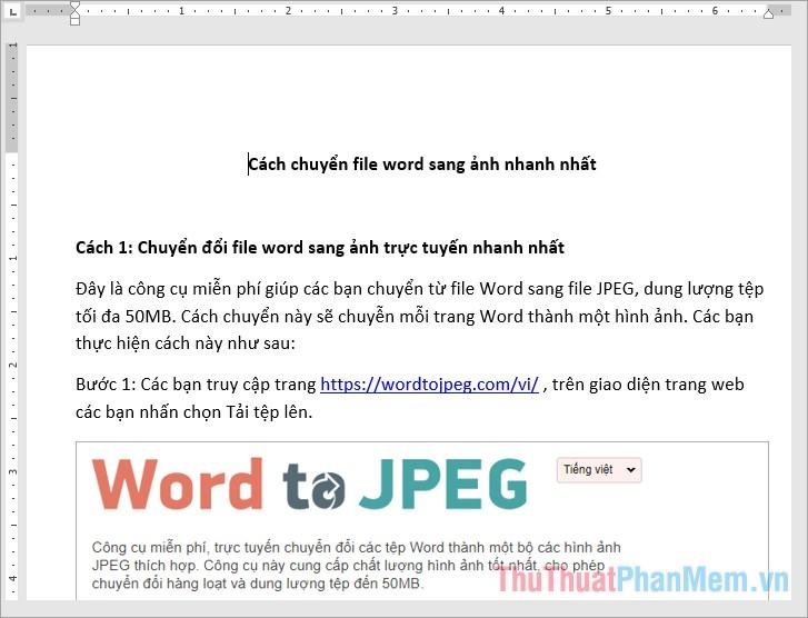 Mở file Word cần chuyển sang ảnh