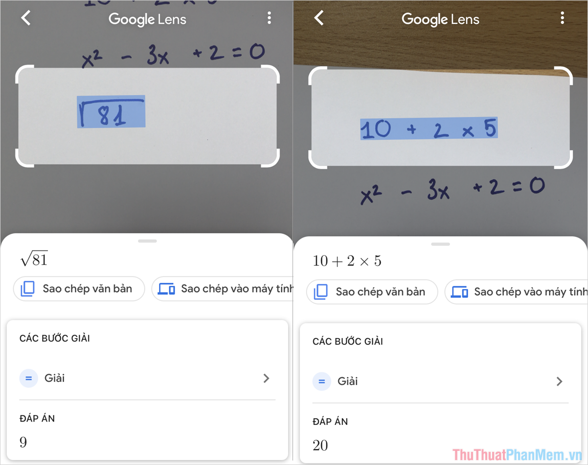 Google Lens có khả năng giải mọi bài toán liên quan đến đại số