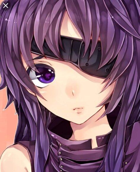 Hình ảnh anime girl tóc tím buồn