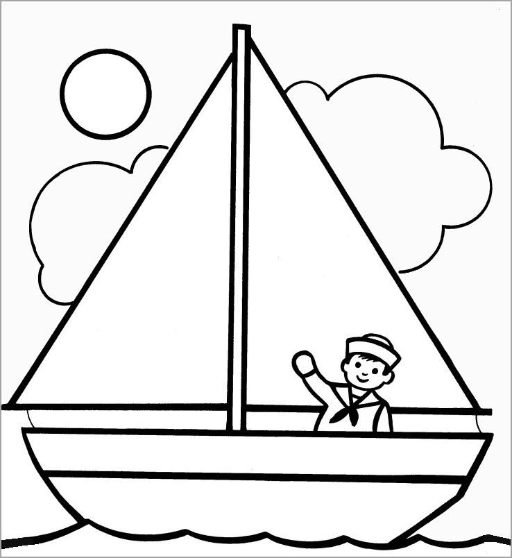 Vẽ một chiếc thuyền buồm và học sinh