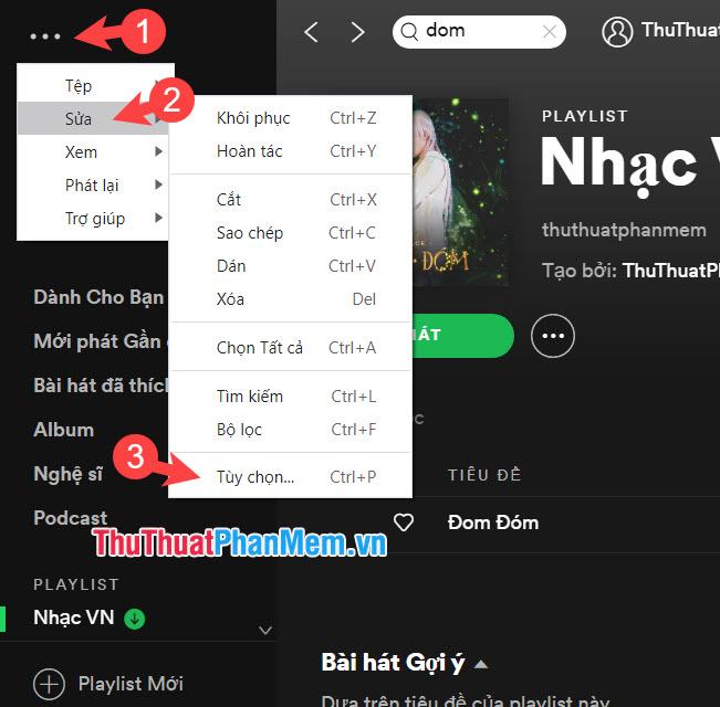 Nhấn vào Tùy chọn