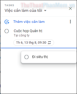 Để sắp xếp lại vị trí của nhiệm vụ, bạn chỉ cần nhấn giữ và kéo nó đến vị trí khác