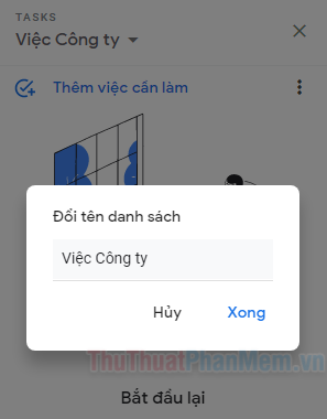 Đặt tên cho danh sách công việc