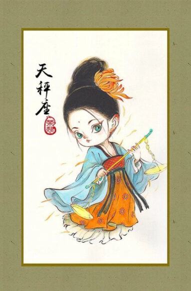 Hình ảnh Libra - Cô gái Trung Quốc cầm chiếc cân tượng trưng