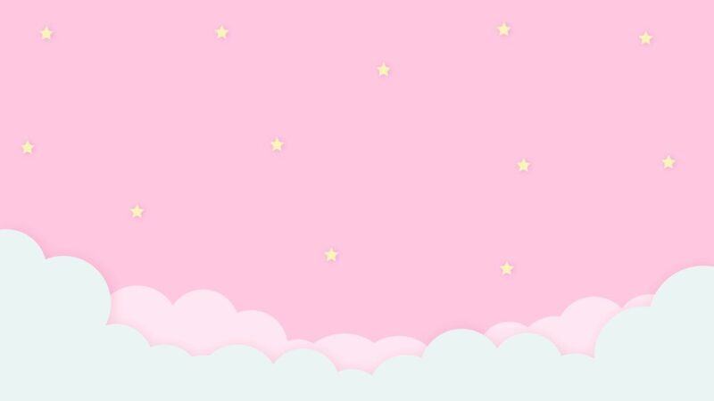 Nền dễ thương với những đám mây trắng và nền màu hồng