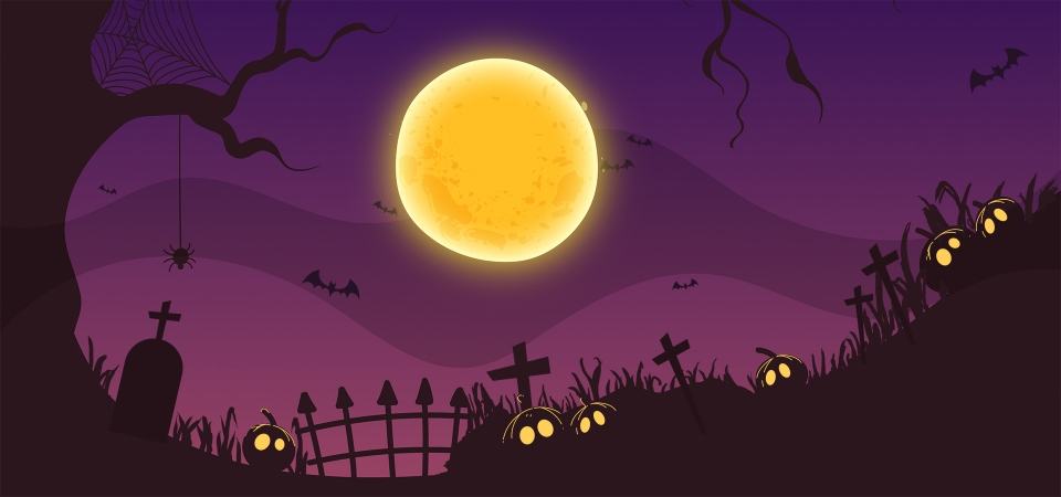 Nền đêm trăng Halloween