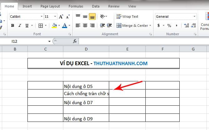 Cách di chuyển nội dung trong Excel sang nơi khác
