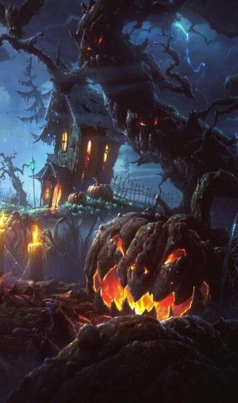 Hình nền điện thoại quả bí ngô đêm Halloween