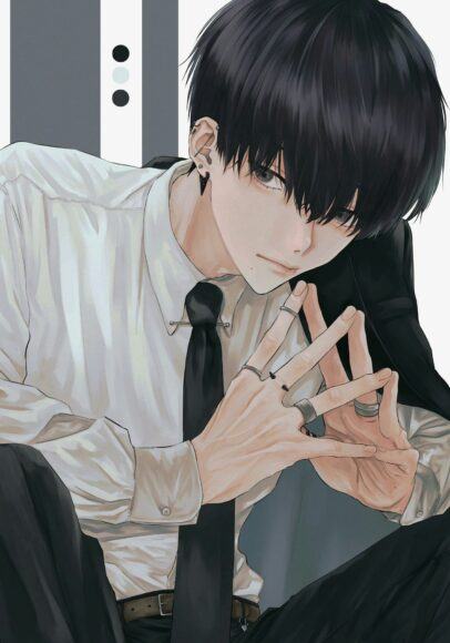 Ảnh anime boy tóc đen ngầu