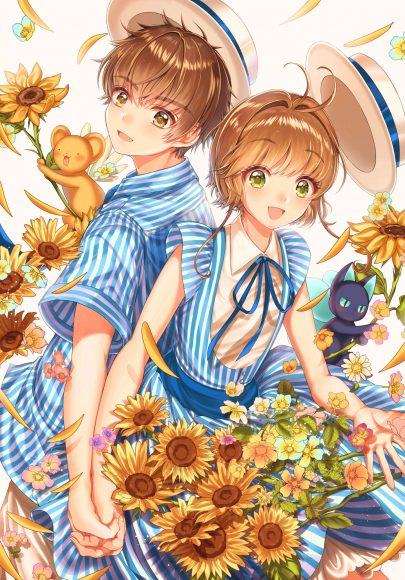 cặp đôi hoa hướng dương anime