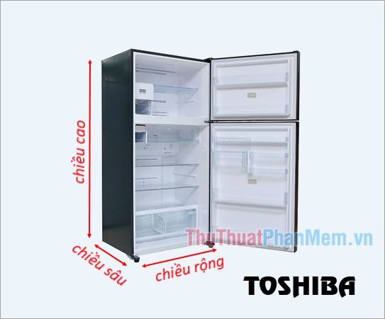 Kích thước tủ lạnh side by side phổ biến của Toshiba