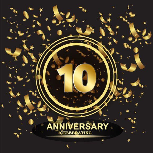 Mẫu logo tiệc kỷ niệm 10 năm đẹp