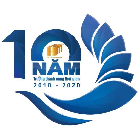Mẫu logo kỷ niệm 10 năm Huy Hoàng Minh