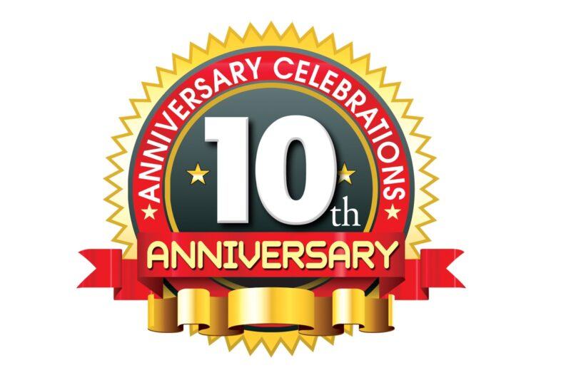Mẫu logo poster kỷ niệm 10 năm đẹp