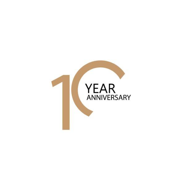 Mẫu logo kỷ niệm 10 năm đơn giản và đẹp