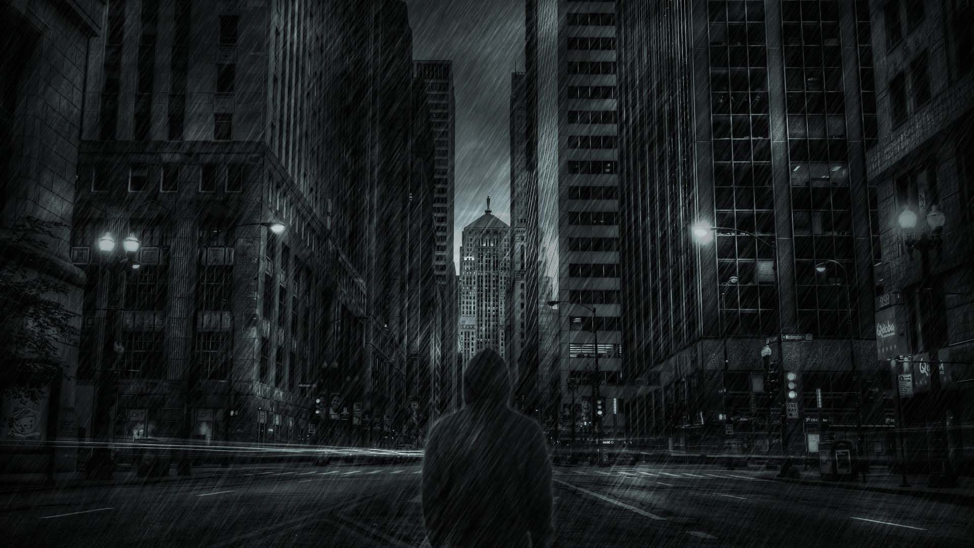 Hình nền thành phố đen tối