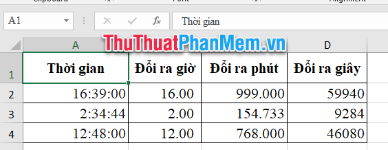 Chuyển đổi phút và giây theo công thức