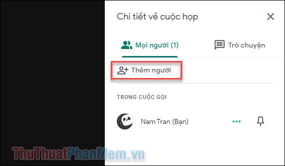 Nhập email của người được mời để họ có thể tham gia