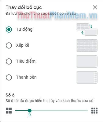 Bạn có thể chọn từ các bố cục khác nhau