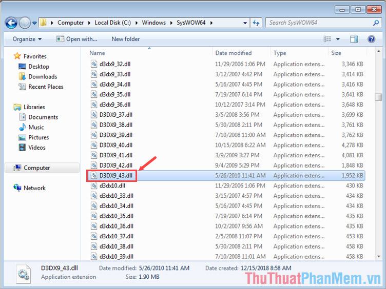 Di chuyển tệp “D3DX9_43.dll”