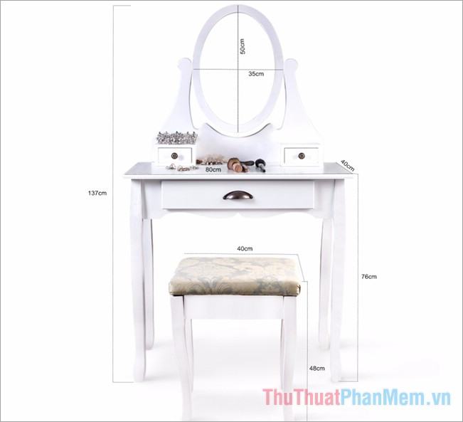 Một số kích thước bàn trang điểm thông dụng - 4