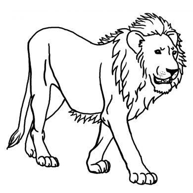 Một bức vẽ đen trắng về một con sư tử dũng mãnh nhưng cũng rất đáng sợ.