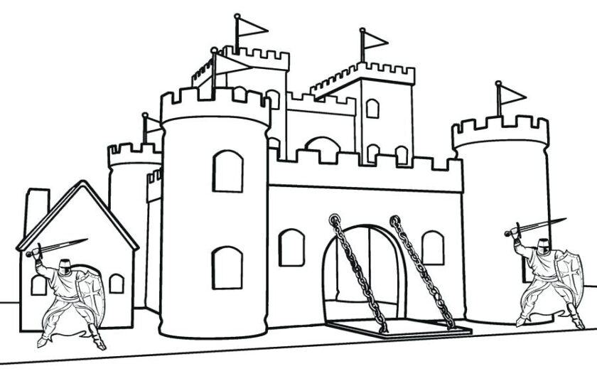 Tranh tô màu tòa lâu đài cổ tích