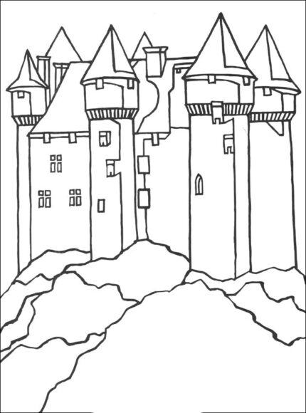 Hình minh họa không màu của lâu đài