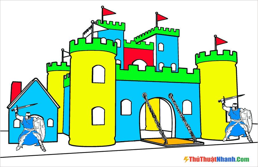 tranh tô màu lâu đài