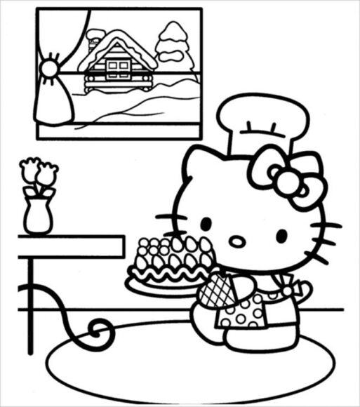 Hello Kitty là một trang tô màu đầu bếp