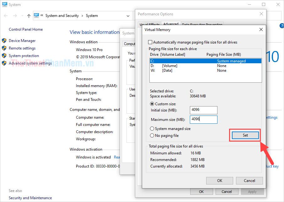 Windows 10 64-bit, RAM 4GB trở lên