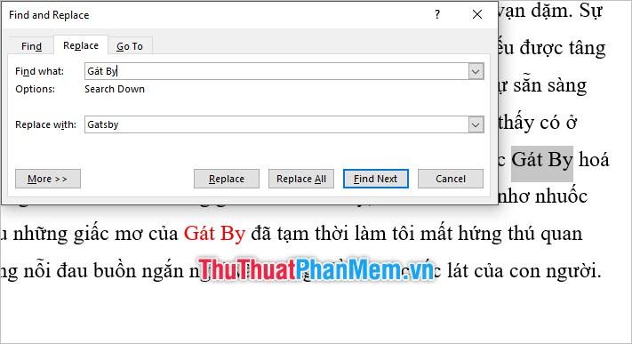 Điền từ cần thay thế