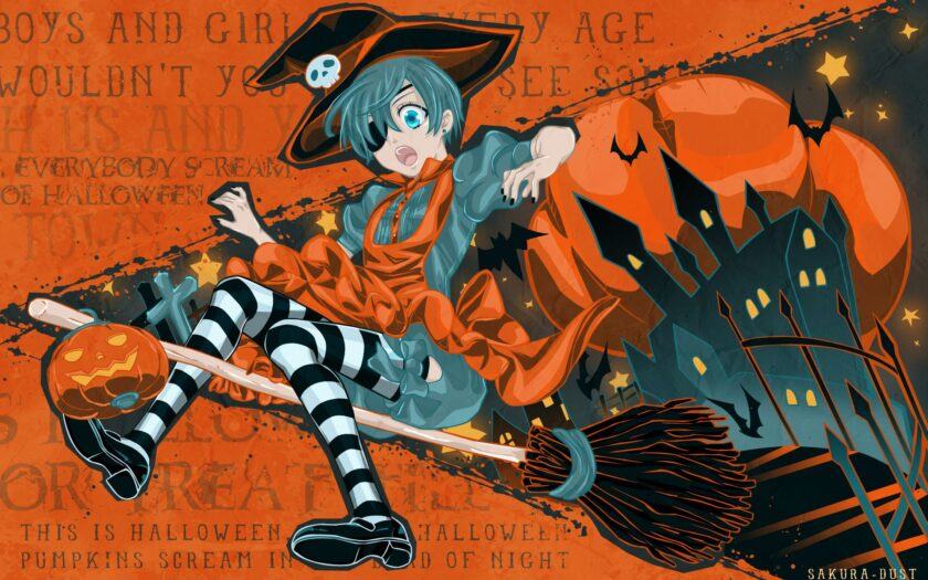 Hình ảnh anime Halloween đơn giản mà đẹp
