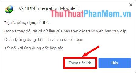 Chọn Add extension để thêm IDM vào Chrome