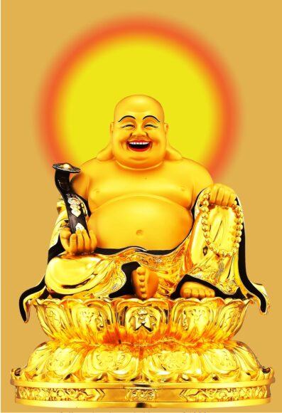 Tượng Phật Di Lặc bằng vàng Reiki