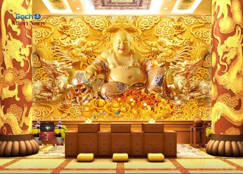 Tượng Phật Di Lặc mạ vàng treo tường