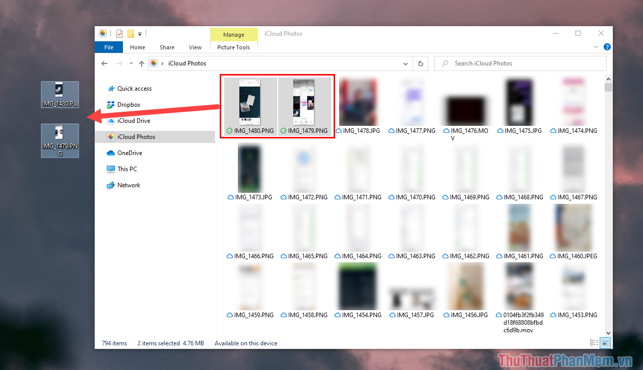 Để lấy ảnh từ iCloud về máy tính, bạn chỉ cần copy - paste vào vị trí cần thiết