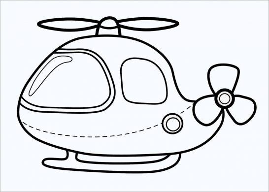 Tranh tô màu máy bay trực thăng cực dễ thương.