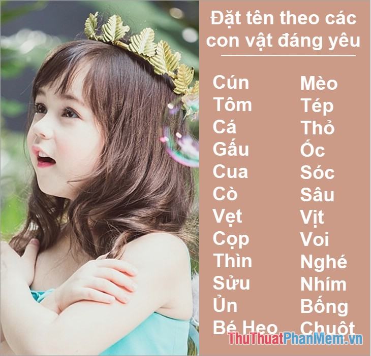 Đặt tên cho con theo những con vật dễ thương