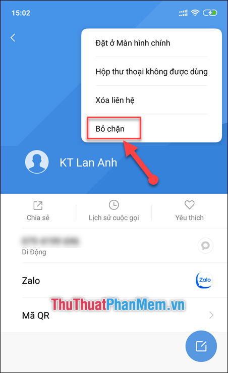 Bỏ chặn/bỏ chặn