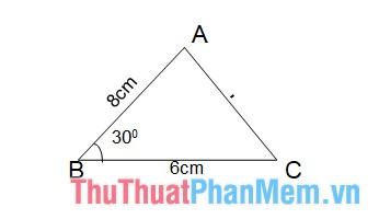 Tìm diện tích tam giác ABC biết AB = 8cm, BC = 6cm, góc B bằng 60 độ